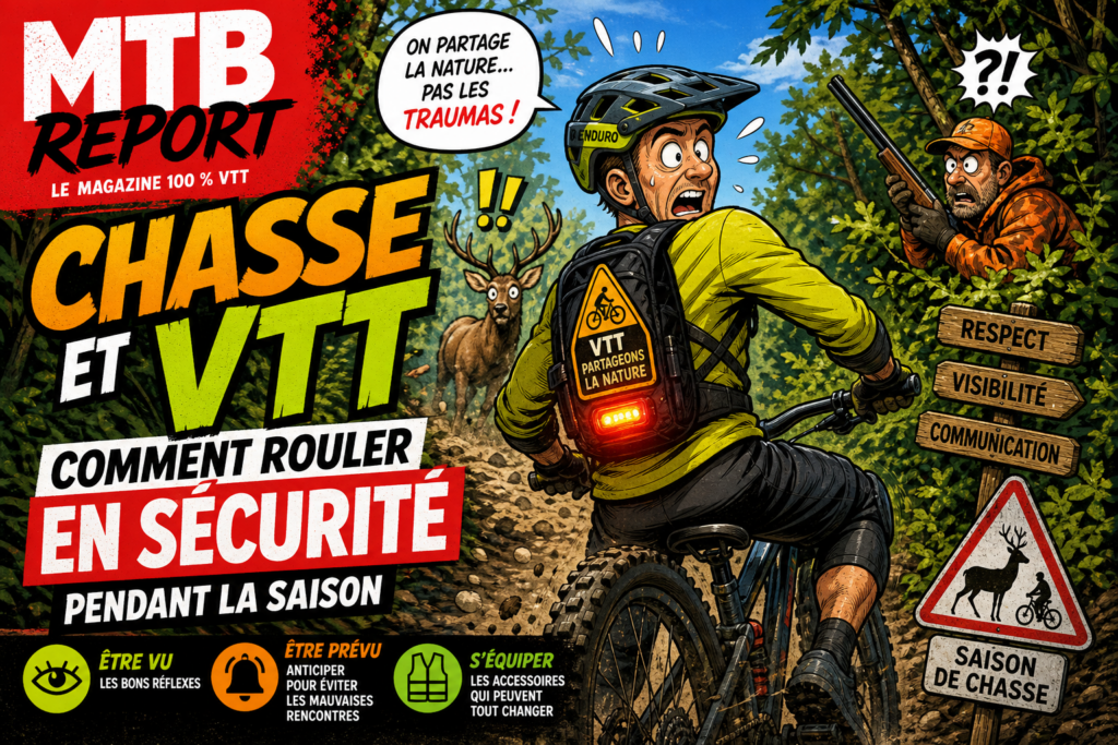VTT chasse, sécurité VTT chasse, saison de chasse 2026, battue VTT, panneau chasse en cours